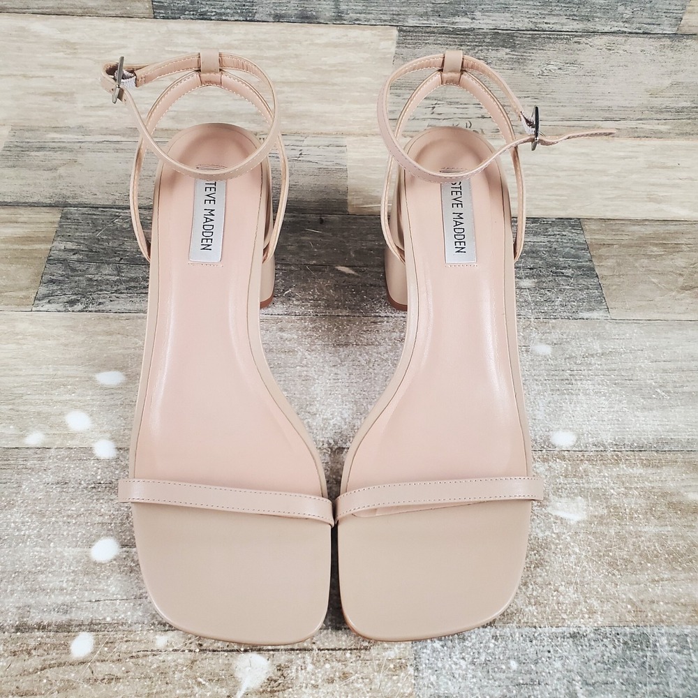 Steve Madden Audrina Womens Sandals Sz 10 M Natural Leather Adjustable Strap - Picture 2 of 12